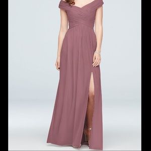 David’s Bridal Off-the-Shoulder Bridesmaid Dress